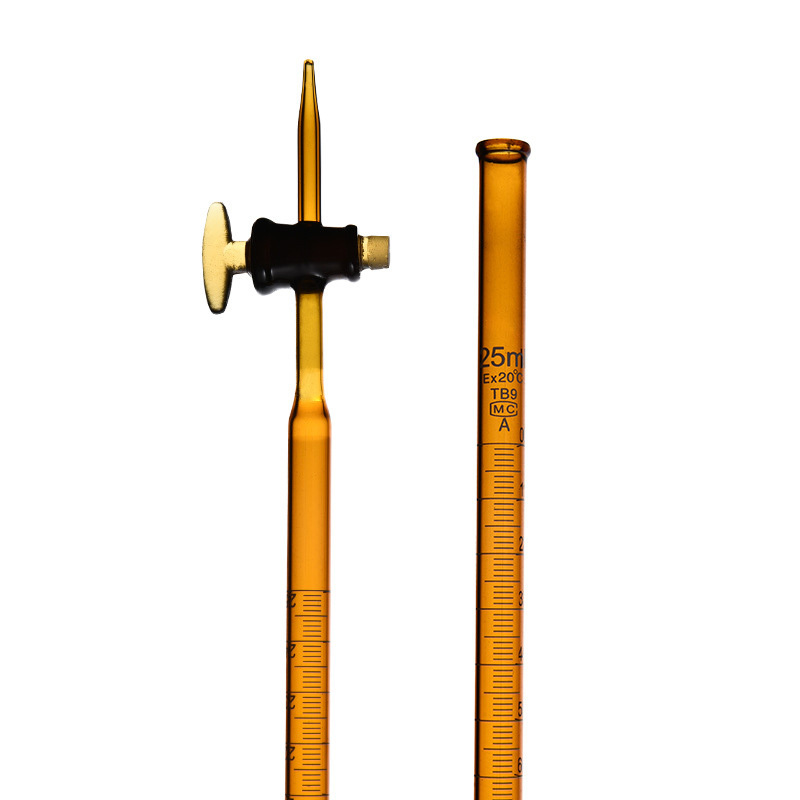 25ml brown acid burette with glass stopcock