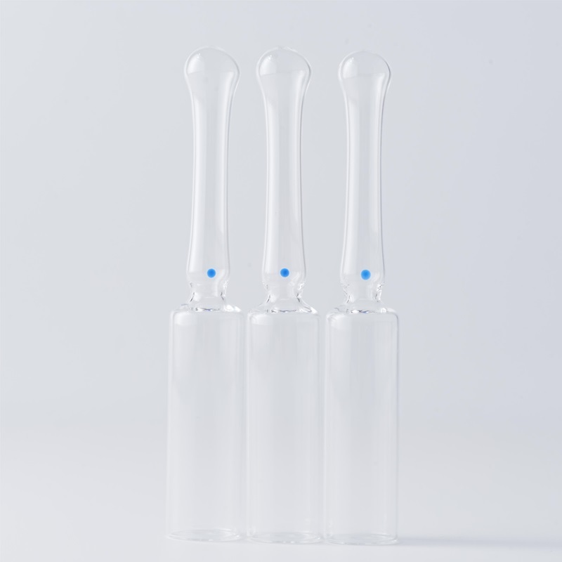 10ml D-shaped mouth clear neutral borosilicate glass vial for pharmaceutical packaging, featuring blue dots that are easy to fold